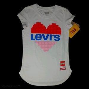 Levi Lego Girls Graphic Tee size M white NWT
